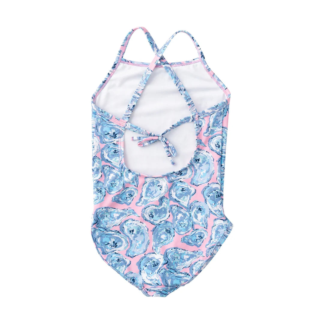 Oyster Shell Spring Tides Bow Back One Piece Swim