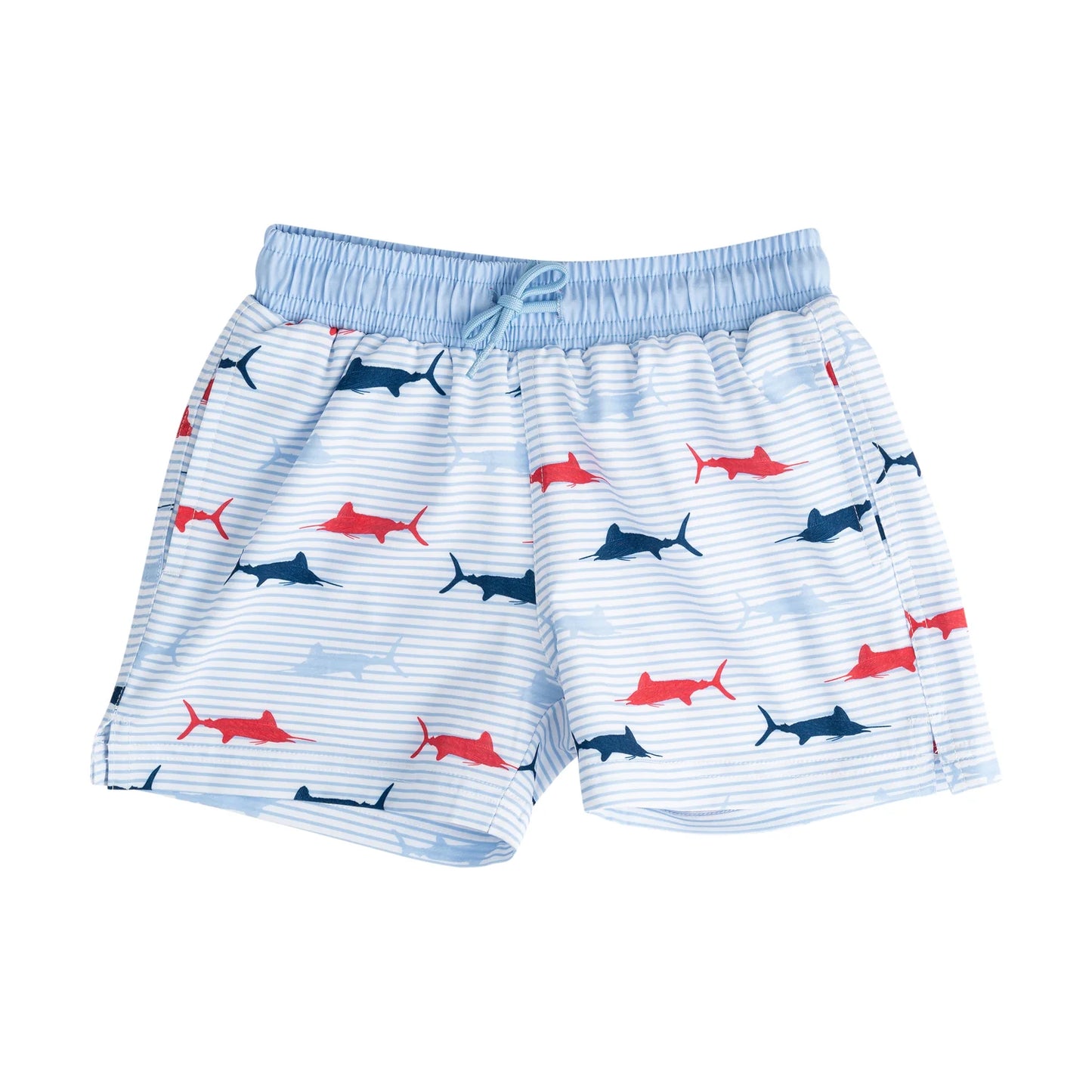 Windsurfer Fish Print Boogie Board Swim Trunk