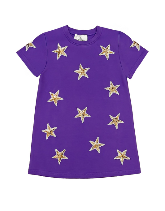 Purple and Gold Star Dress