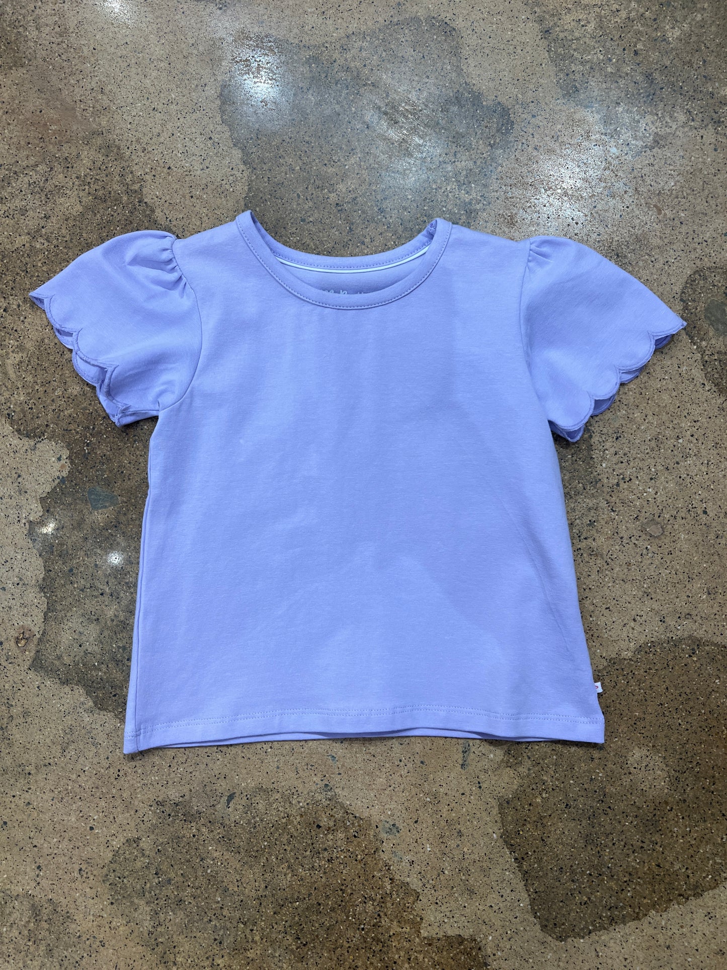 Lavender Short Sleeve Scallop Tee