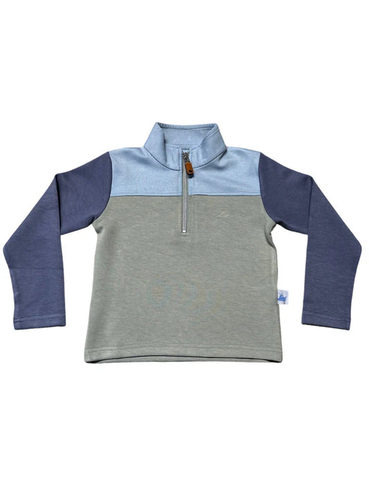 Blue & Green Colorblock Pullover