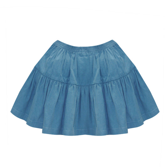 Blue Cord Daphne Skirt