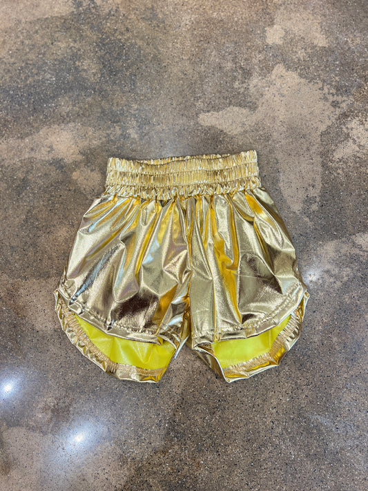 Gold Metallic Shorts