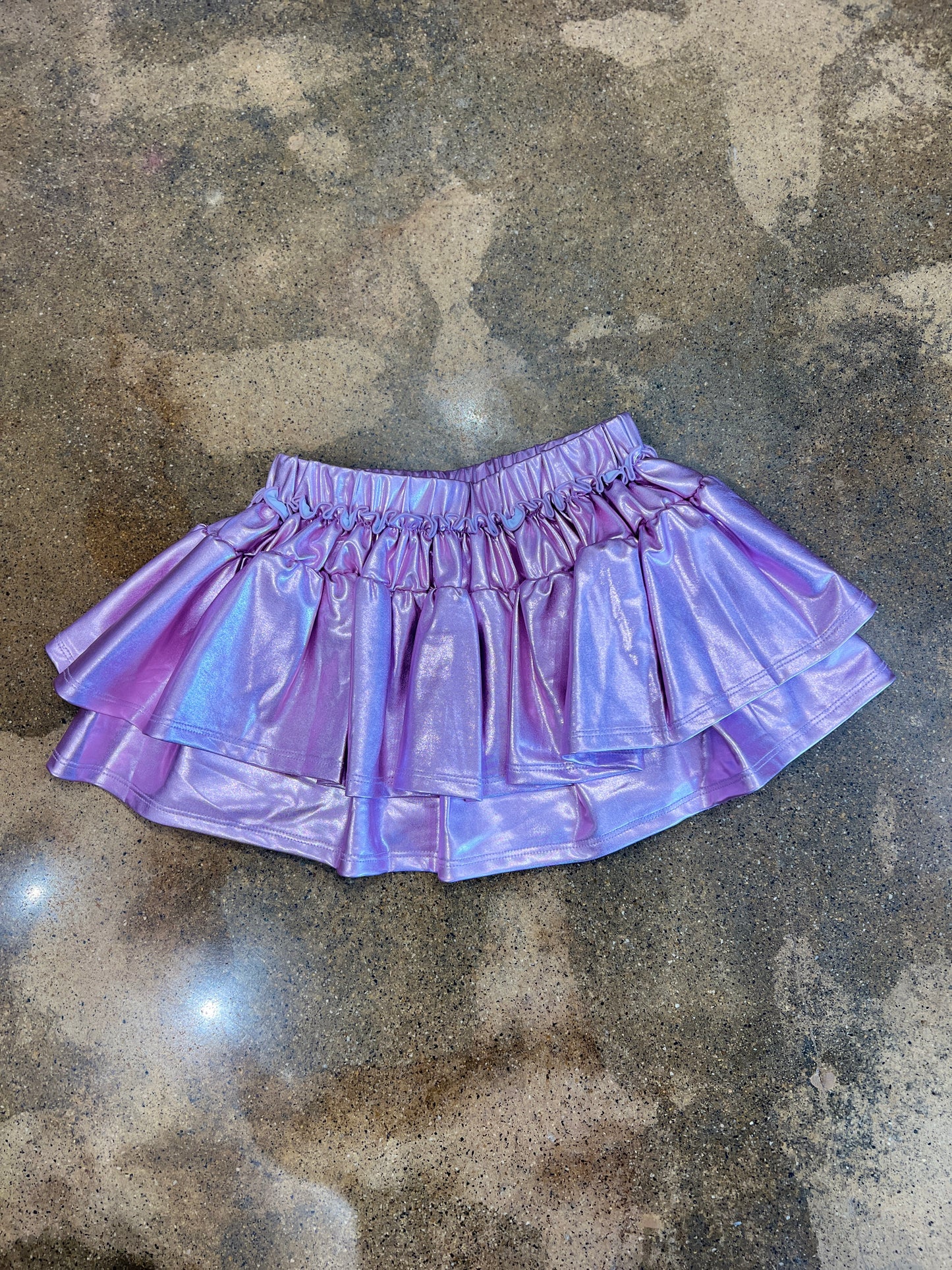 Metallic Lavender Ruffle Skirt