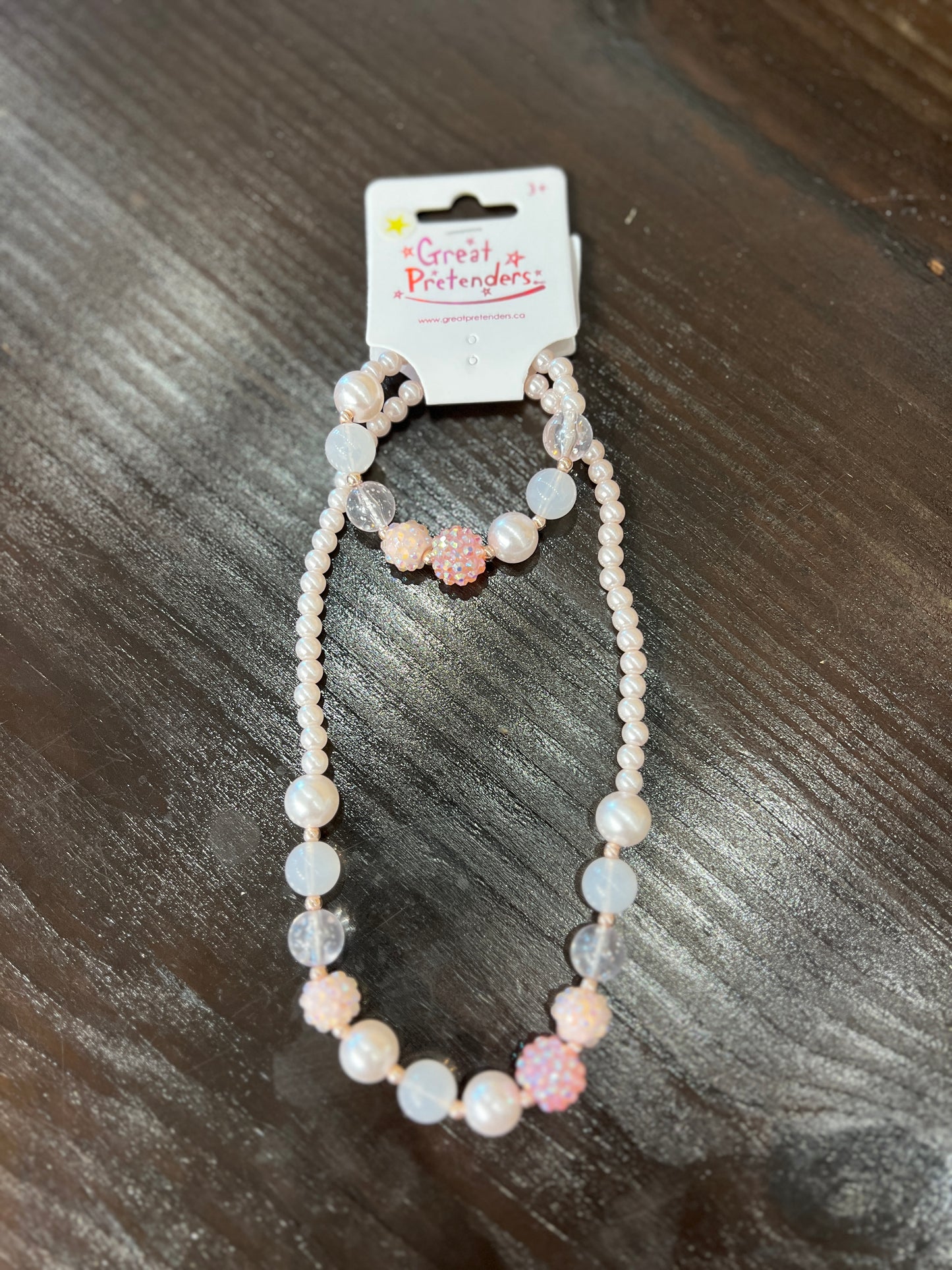 Pearly Pink Necklace & Bracelet Set