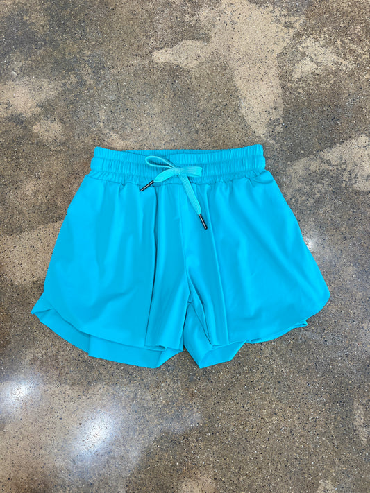 Teal Butterfly Shorts