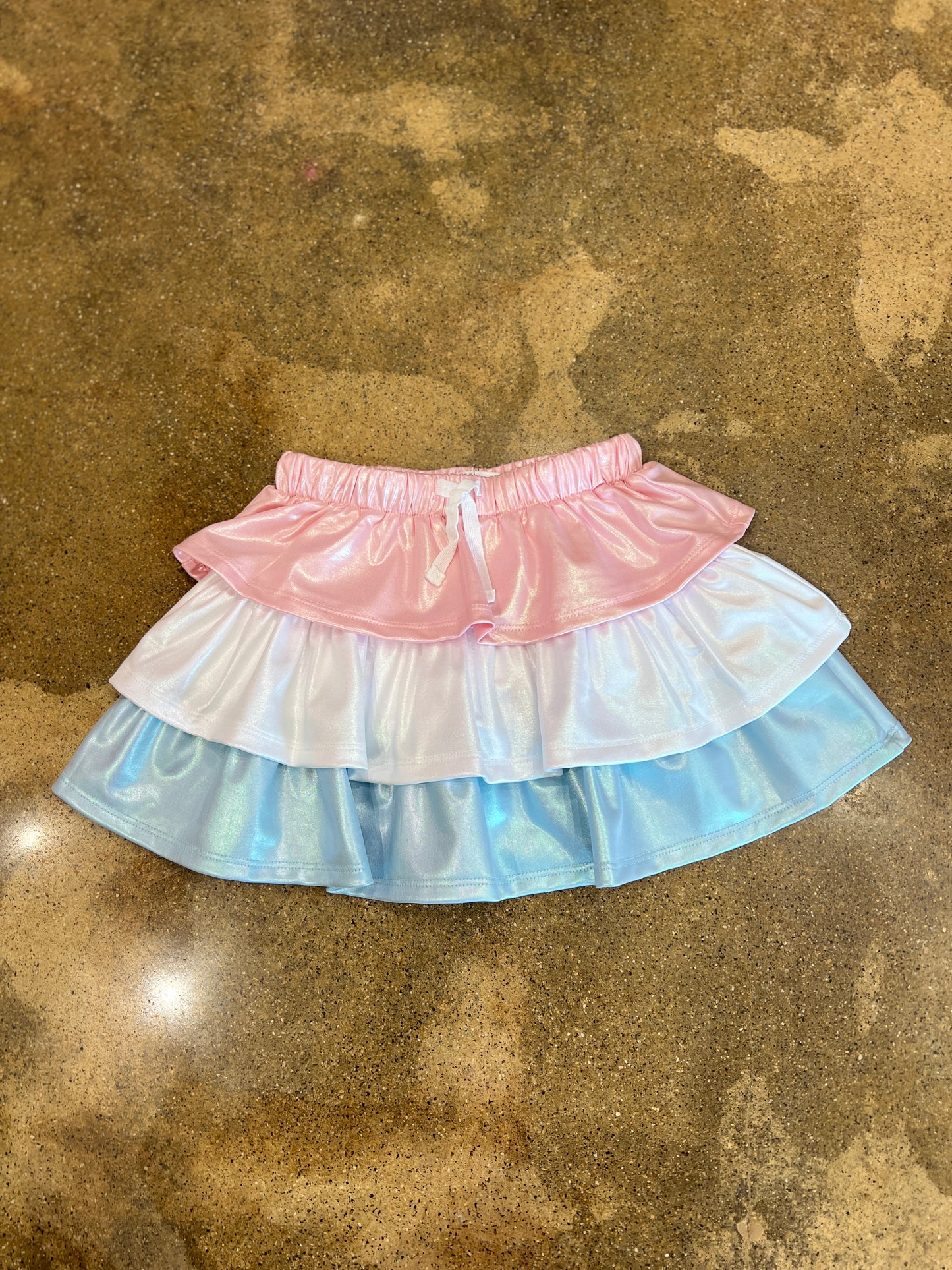 Metallic White/Pink/Blue Skort