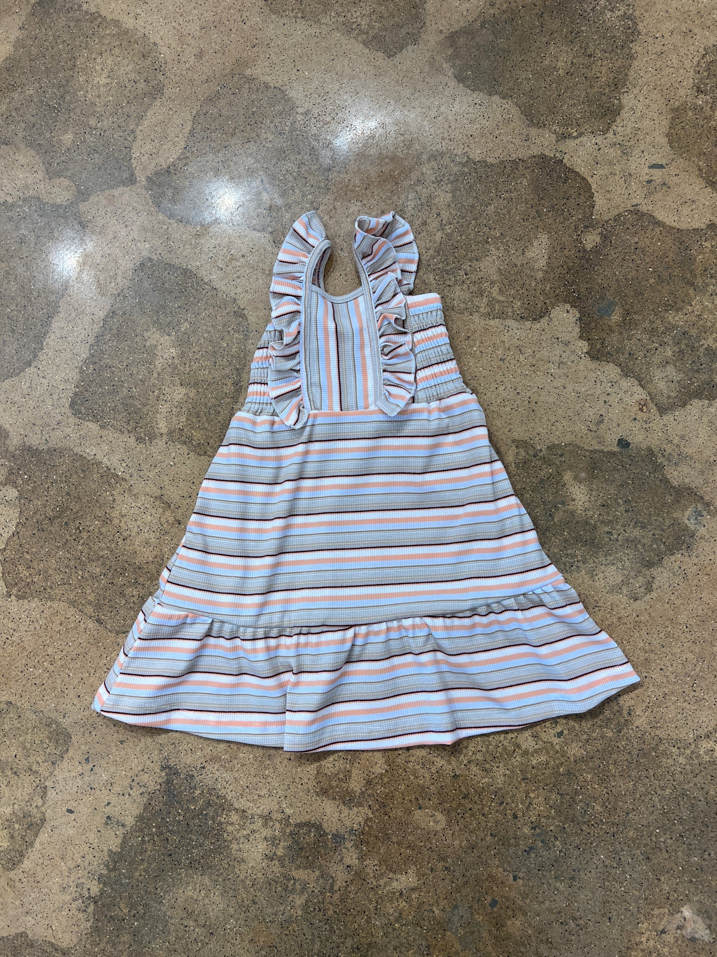 Neutral Retro Stripe Ameera Dress