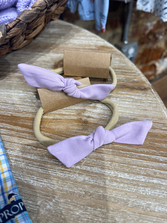 Solid Winsome Orchid Bow Headband 0/12M