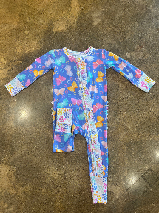 Korrie Butterflies Ruffle Footie