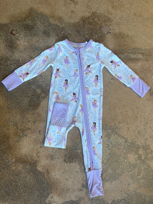 Bow Ballerina Zipper Romper