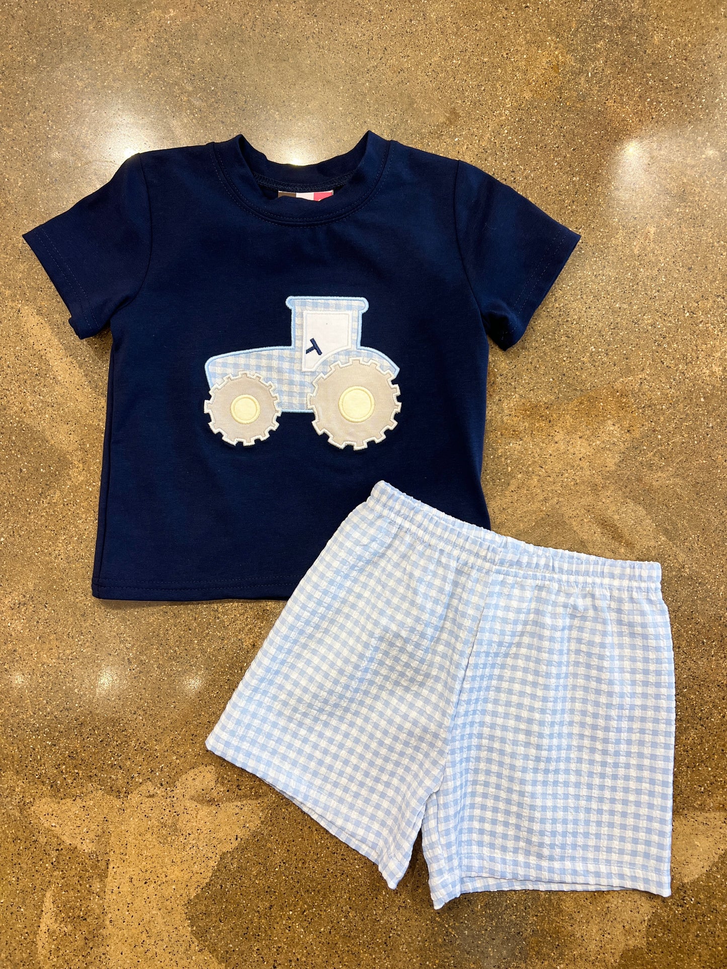 Boy Tractor Short Set