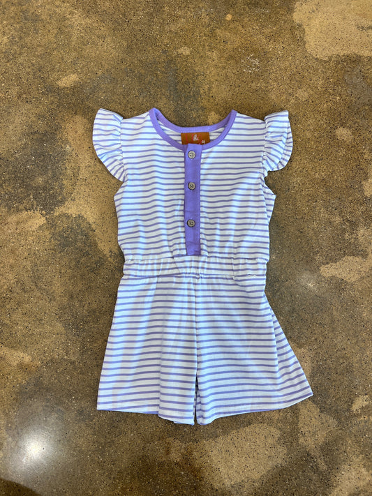 Lily Romper - Purple Stripe