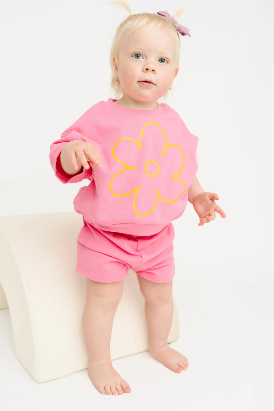 Fuchsia Flower Shorts Set